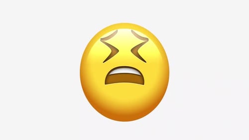 Animated 3D Distressed Emoji Face
