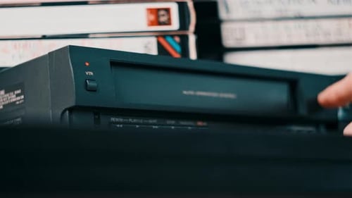 Loading VHS Tape into Vintage VCR