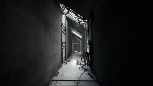 Gritty Industrial Corridor Exploration Flythrough