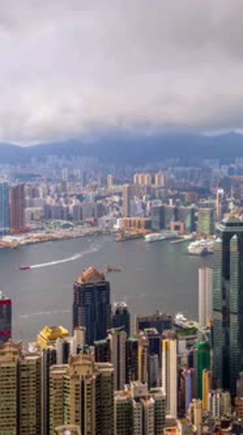 Vertical View Of Hong Kong Skyline