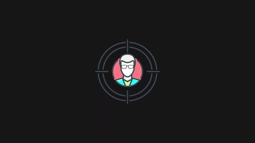 Targeted Person Flat Design Icon Animation