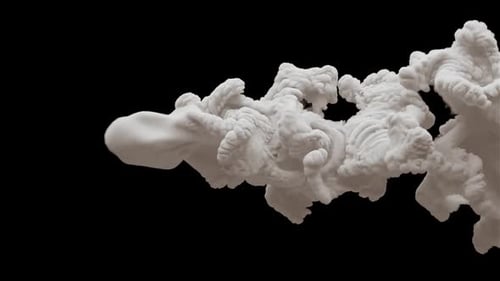 Slow motion 3D animation of white smoke. The file contains an Alpha Channel.