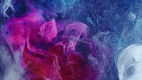 Abstract Ink Swirls Creating Cosmic Space Scene