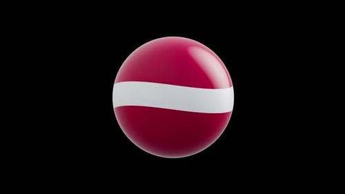 Glossy 3D Flag Sphere Rotating with Alpha Channel