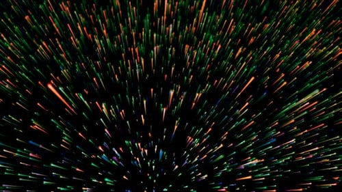 Colorful Light Streaks Abstract Hyperspace Loop Background