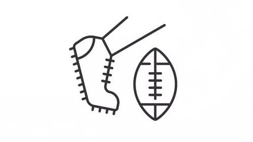 Animated Line Art Football Kicking Loop