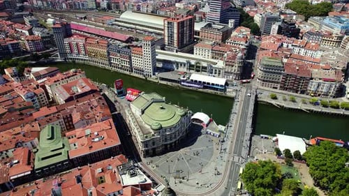 Aerial view of the Arriaga theater Bilbao