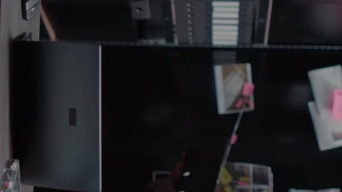 Man Working at Desk in Urban Office