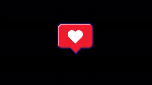 Vídeo de animación emergente en forma de corazón, transparente