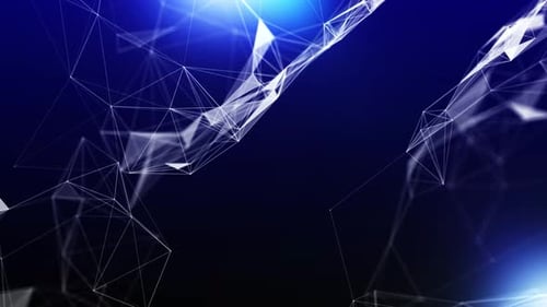 Digital Blue Background With Dots And Lines