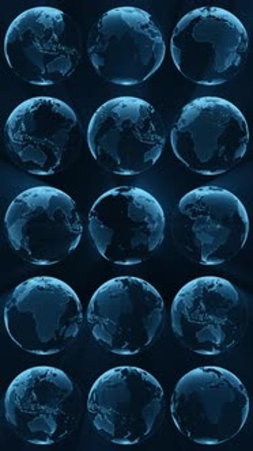 Futuristic Digital Earth Globe Rotation Loop Animation