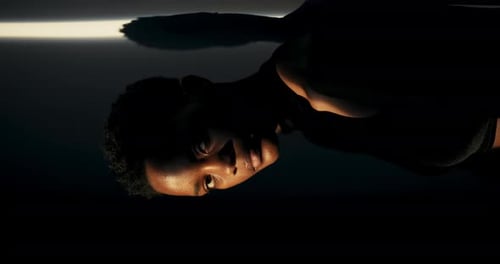 Moody Close-Up of Stylish Young Adult Face