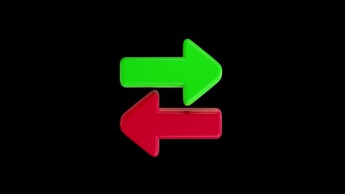 3d Green Left And Red Right Arrow Icon Loop