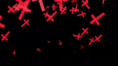 Red Crosses Falling Down Overlay