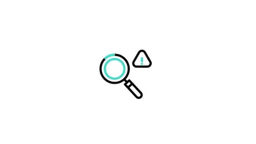 Flat Design Animated Search Warning Icon