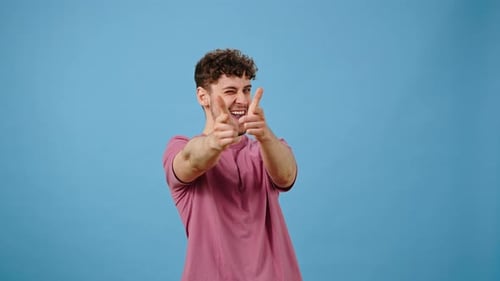 Smiling Man Points and Winks