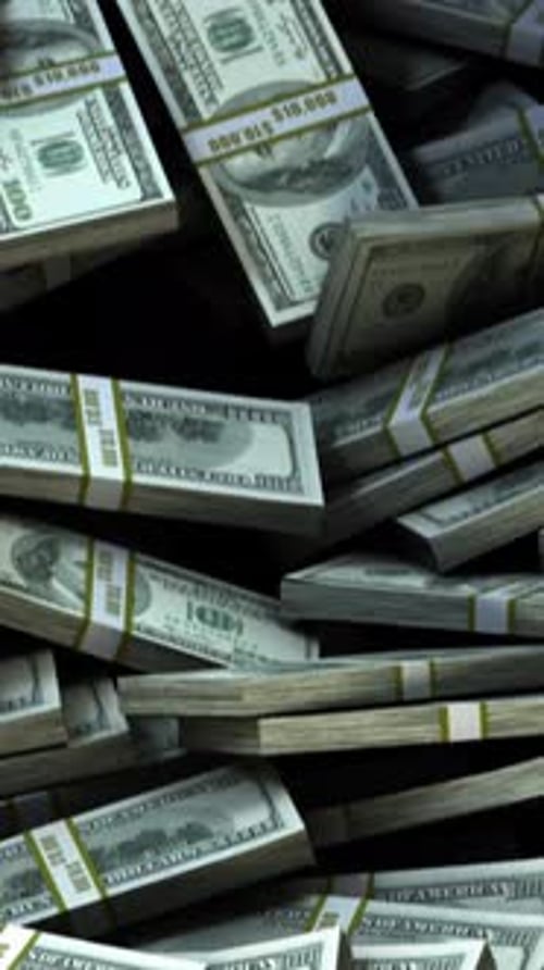 Financial Elegance Hyperrealistic Dollar Notes Vertical Loop