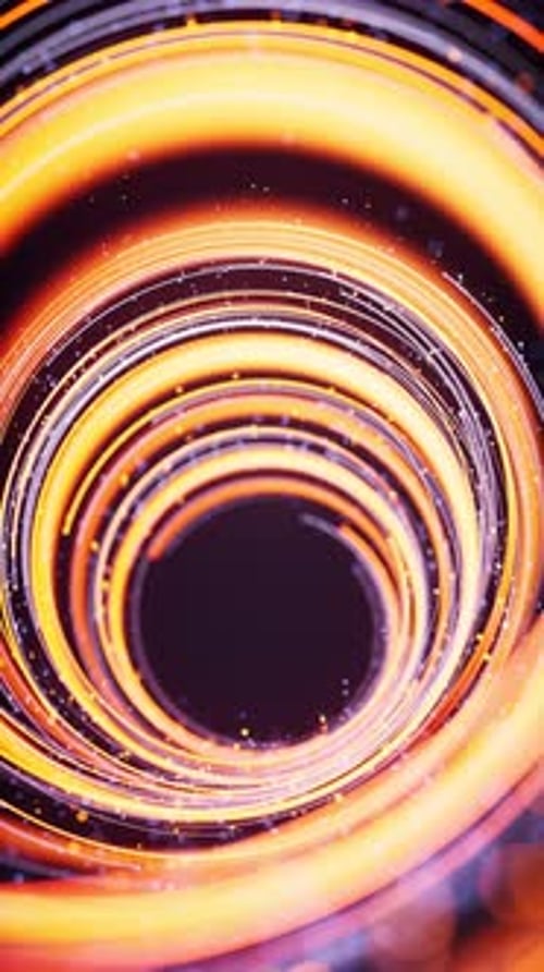 Abstract Glowing Geometric Spiral Tunnel