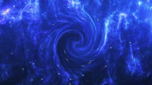 Abstract Blue Space Vortex with Stars and Nebula Motion Background