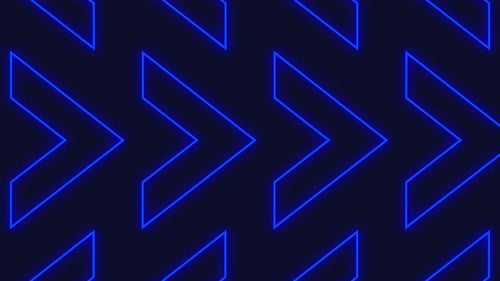 Seamless Looping Blue Neon Arrows Background Pattern