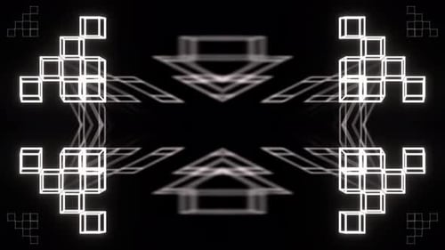 Red And White Cyber Symmetry Kaleidoscopic Pattern Background Vj Loop In 4K