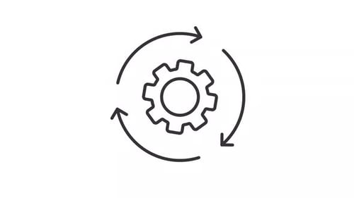 Animated Gear and Refresh Arrows Icon Loop