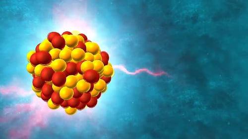 Atomic Nucleus Emitting Gamma Particles Scientific Animation