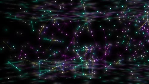 Abstract Digital Network with Connecting Glowing Dots