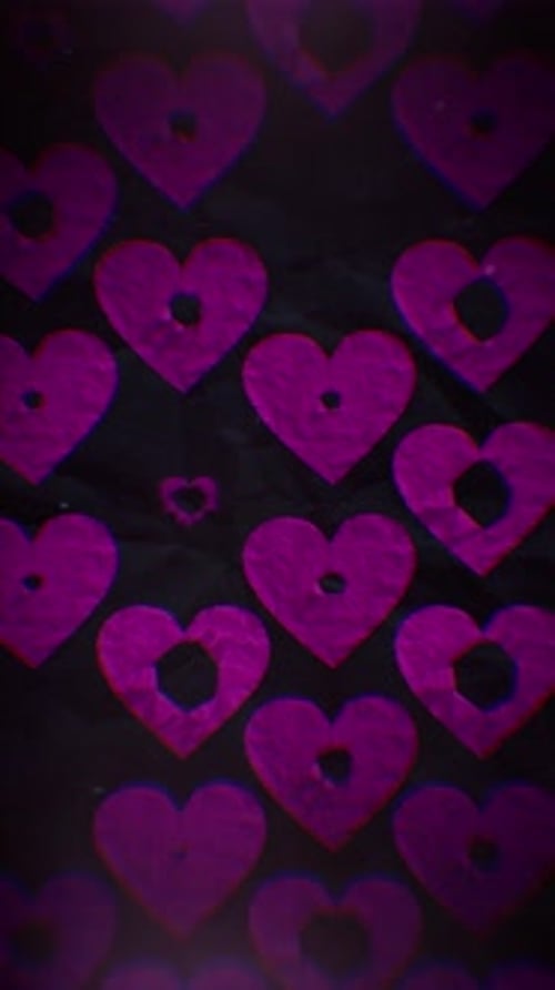 Animated Glitch Hearts Reveal Overlay