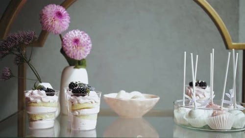 Candy Bar Wedding Candy Buffet Tasty Dessert with Blueberries Delicious Candy Bar at a Wedding Candy