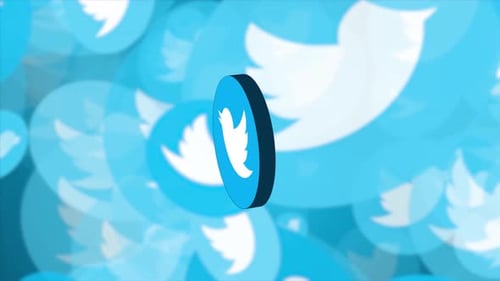 Modern Rotating Twitter Logo Animation for Social Media