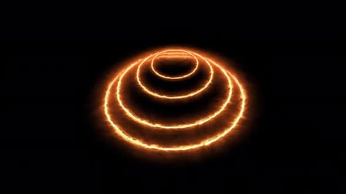 Fire Circle Lines Abstract Alpha Channel 4K