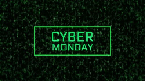 Futuristic Cyber Monday Digital Text Animation
