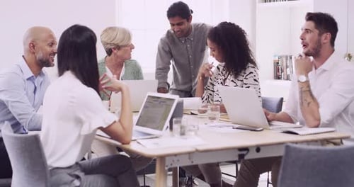 4k video footage of a group of businesspeople having a meeting in a modern office