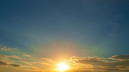 Sunset Clouds Time-Lapse over Beautiful Horizon