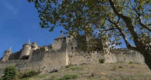 Carcassonne, the biggest castle fortress in europe, Aude department, France