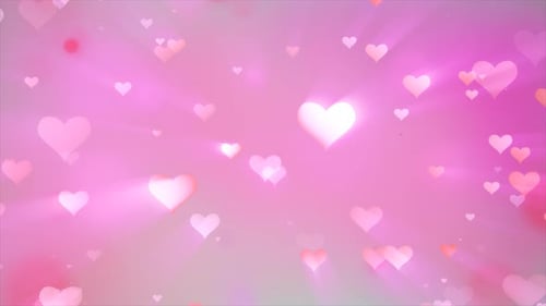 Glowing Pink Hearts Flowing Background Loop