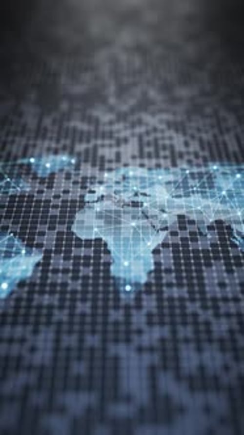 Carte du monde avec concept de localisation de destination technologique mondiale. Connexion réseau et position globale