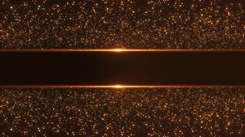 Golden Glitter Particle Motion Background with Light Streaks