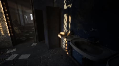 Derelict Room with Sunlight and Volumetric Dust Animation