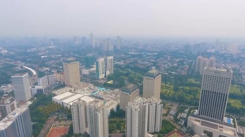 Panoramic view of the city of Jakarta, Indonesia.