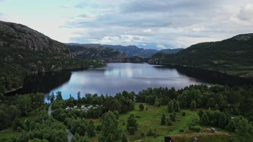 Aerial shots capture the awe-inspiring beauty of Norway's landscapes.