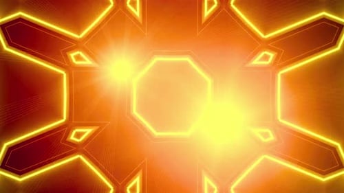 Abstract Neon Geometric Kaleidoscope Loop Background