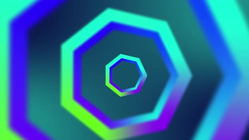 Vibrant Geometric Hexagon Tunnel Loop Background