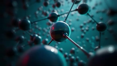 Abstract Molecular Structure with Connected Atoms and Bonds