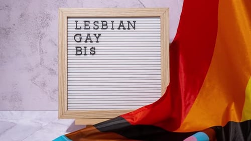 Pride Flag and LGBTQIA+ Letterboard