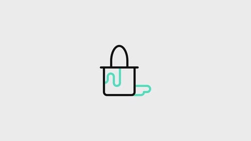 Minimalist Paint Can Icon Animation with Checkmark Reveal