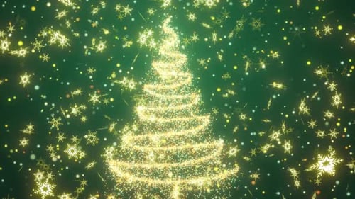 Snowflake And Chrism's Tree Background. Christmas Background Snowflakes Falling. Happy New Year Back