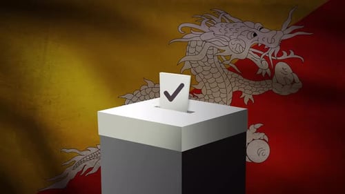 Voter dans les urnes lors des élections au Bhoutan
