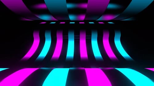 Cyan And Pink Moving On Curve Background Vj Loop In 4K